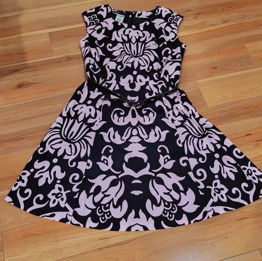 INC International Concepts Dress NWT Dream Lady Black & Blush Pink Lined